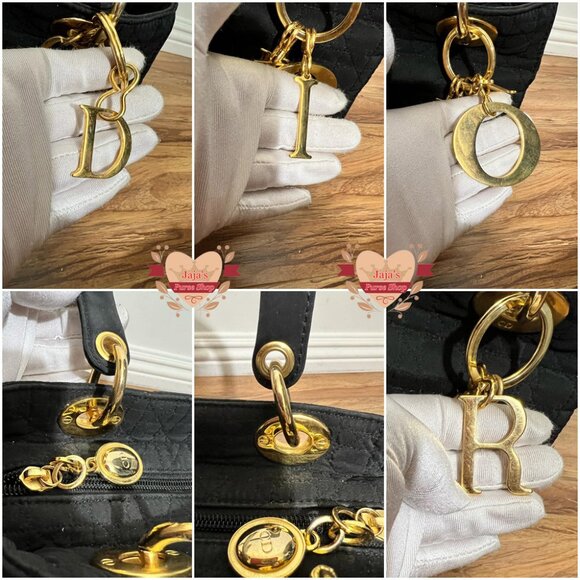 🖤Dior Lady Dior Handbag Cannage Quilted Nylon Black Satchel🖤 - Picture 12 of 17